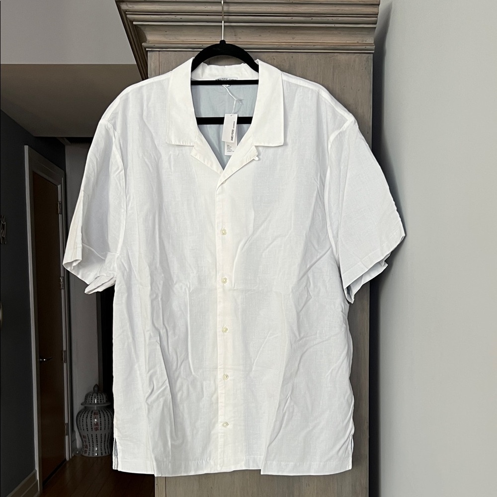 James Perse White Casual Button Down Shirt